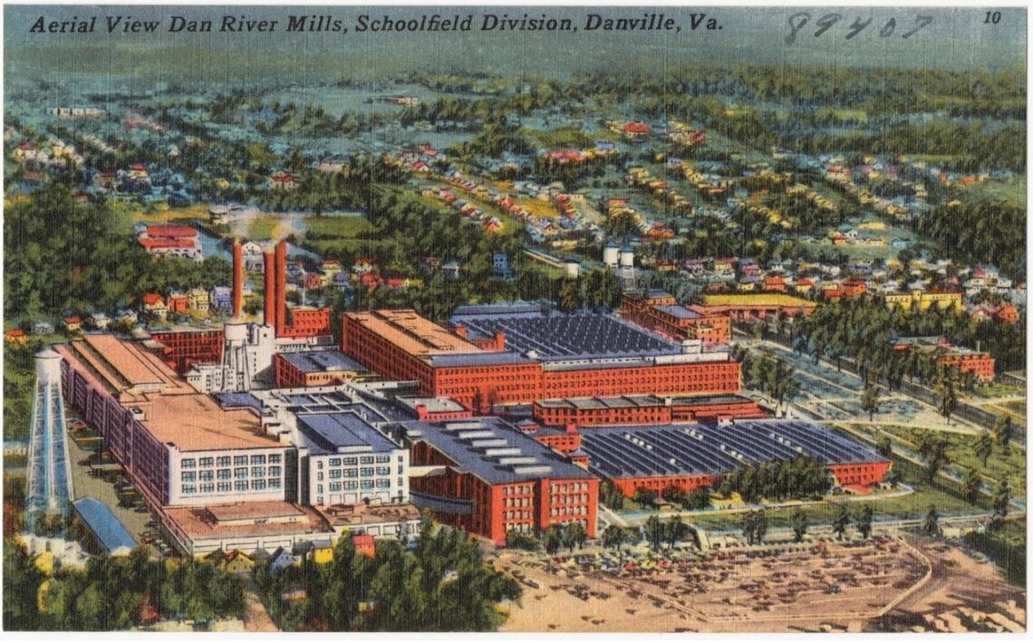 schoolfield dan river mill postcard