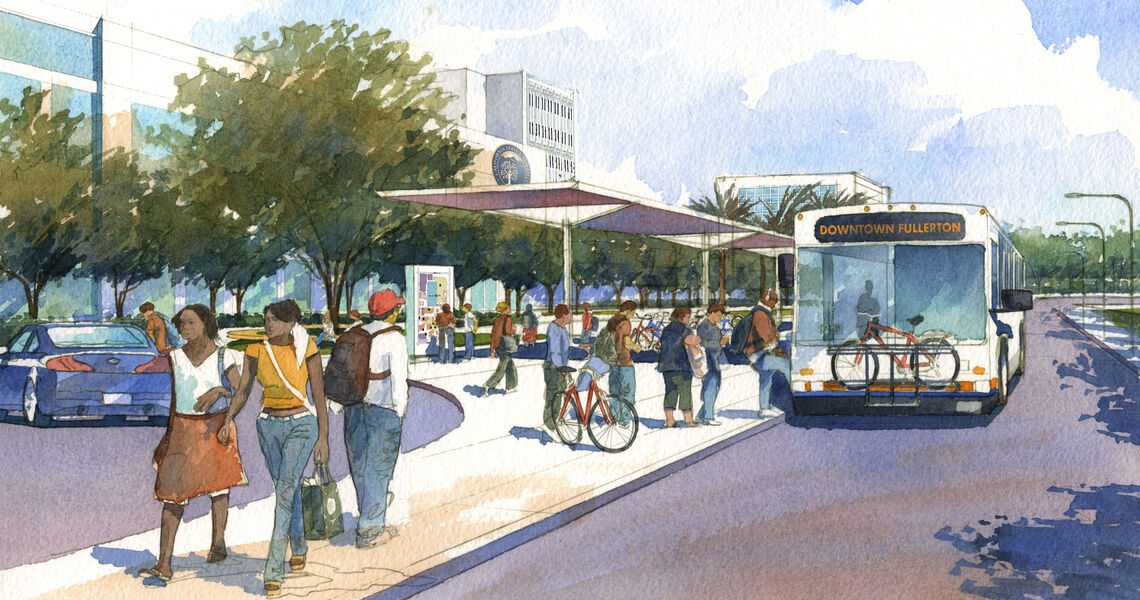 csuf mobility hub watercolor