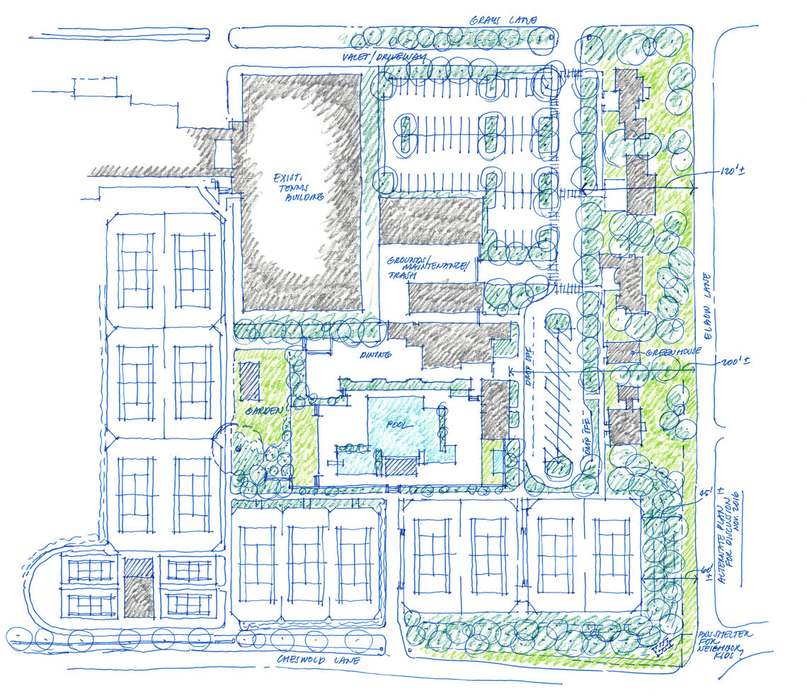 Merion Cricket Club Sketch