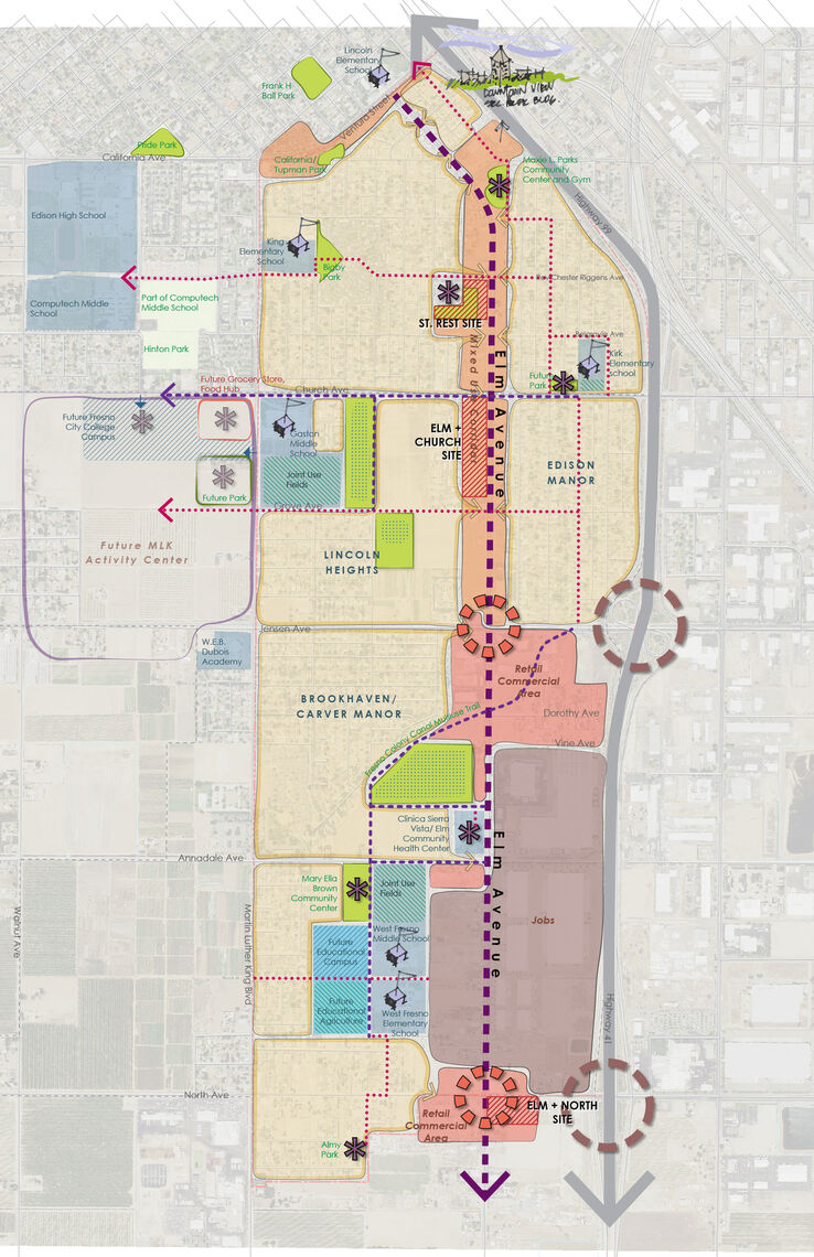 Elm Ave. corridor diagram proposed
